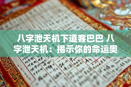 八字泄天机下道客巴巴 八字泄天机：揭示你的命运奥秘！