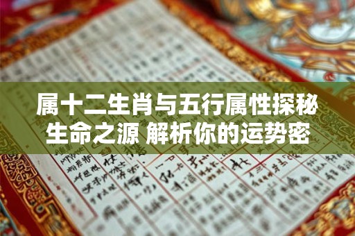 属十二生肖与五行属性探秘生命之源 解析你的运势密码！