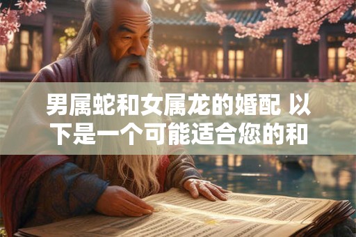 男属蛇和女属龙的婚配 以下是一个可能适合您的和