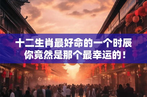 十二生肖最好命的一个时辰 你竟然是那个最幸运的！
