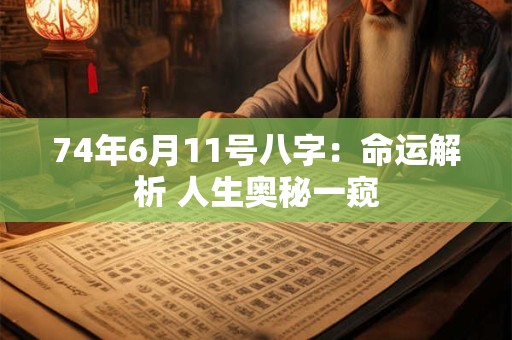 74年6月11号八字：命运解析 人生奥秘一窥