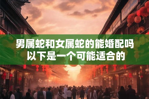 男属蛇和女属蛇的能婚配吗 以下是一个可能适合的