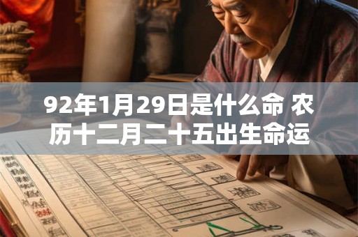 92年1月29日是什么命 农历十二月二十五出生命运