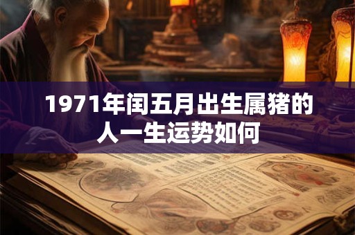 1971年闰五月出生属猪的人一生运势如何