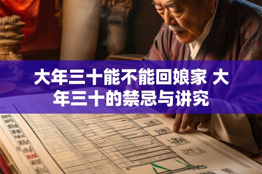 大年三十能不能回娘家 大年三十的禁忌与讲究