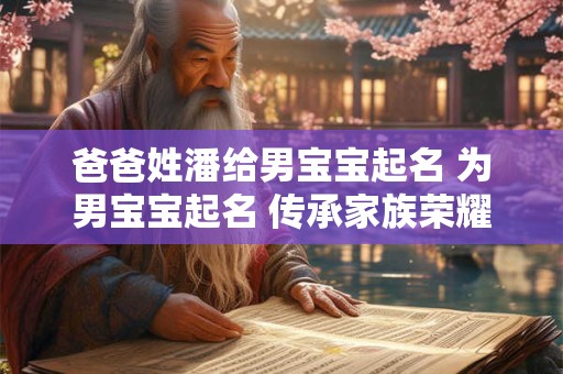 详细阅读:爸爸姓潘给男宝宝起名 为男宝宝起名 传承家族荣耀 爸爸姓潘给男宝宝起名 为男宝宝起名 传承家族荣耀