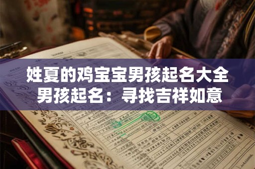 姓夏的鸡宝宝男孩起名大全 男孩起名：寻找吉祥如意的名字