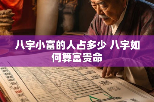 八字小富的人占多少 八字如何算富贵命