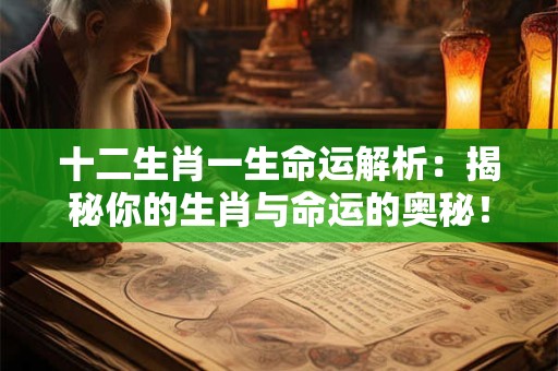 十二生肖一生命运解析：揭秘你的生肖与命运的奥秘！