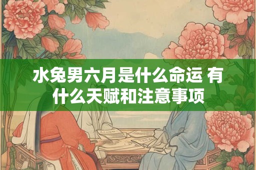 水兔男六月是什么命运 有什么天赋和注意事项