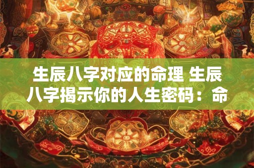 生辰八字对应的命理 生辰八字揭示你的人生密码：命理详解