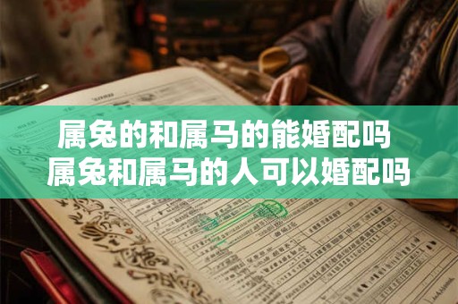 属兔的和属马的能婚配吗 属兔和属马的人可以婚配吗