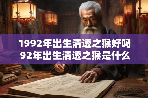 1992年出生清透之猴好吗 92年出生清透之猴是什么命
