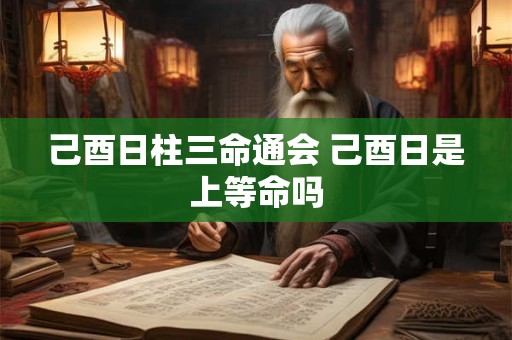 己酉日柱三命通会 己酉日是上等命吗