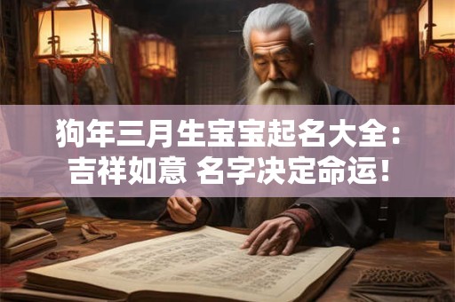 狗年三月生宝宝起名大全：吉祥如意 名字决定命运！