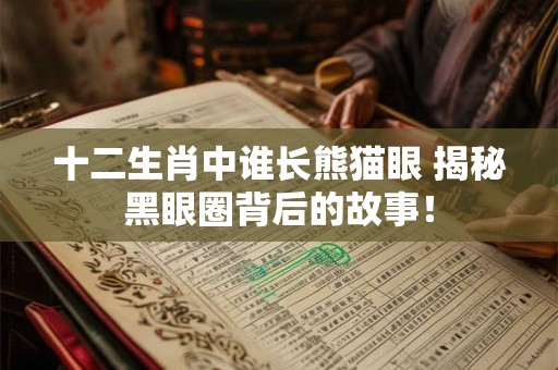 十二生肖中谁长熊猫眼 揭秘黑眼圈背后的故事！