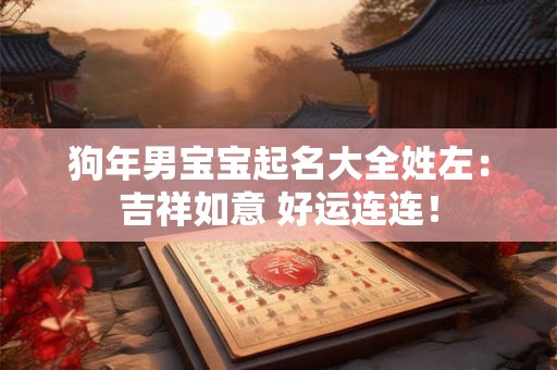 狗年男宝宝起名大全姓左：吉祥如意 好运连连！