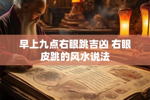 早上九点右眼跳吉凶 右眼皮跳的风水说法
