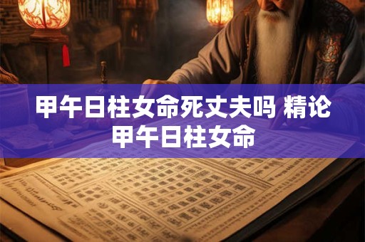 甲午日柱女命死丈夫吗 精论甲午日柱女命