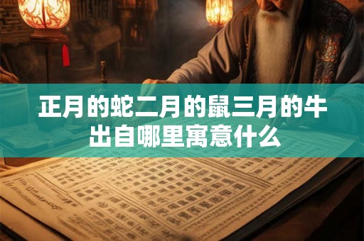 正月的蛇二月的鼠三月的牛 出自哪里寓意什么