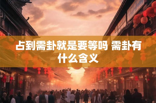 占到需卦就是要等吗 需卦有什么含义