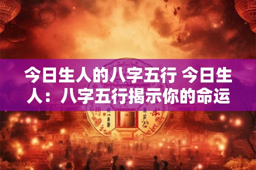 今日生人的八字五行 今日生人：八字五行揭示你的命运密码！