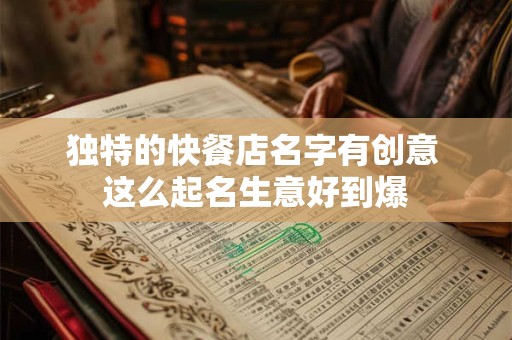 独特的快餐店名字有创意 这么起名生意好到爆