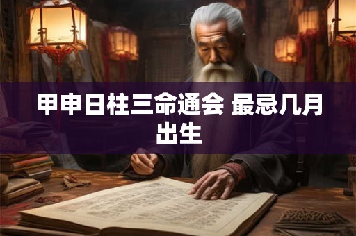 甲申日柱三命通会 最忌几月出生