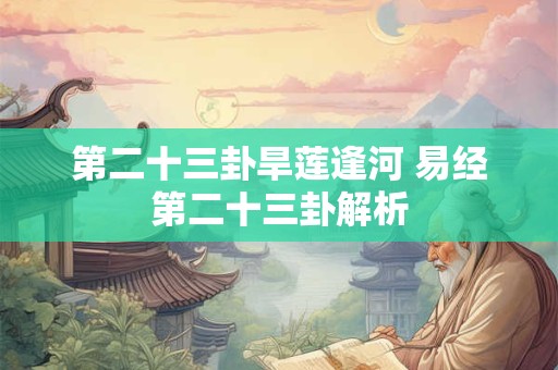 第二十三卦旱莲逢河 易经第二十三卦解析