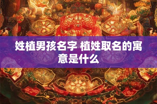 姓植男孩名字 植姓取名的寓意是什么