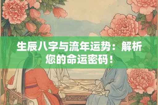 生辰八字与流年运势：解析您的命运密码！