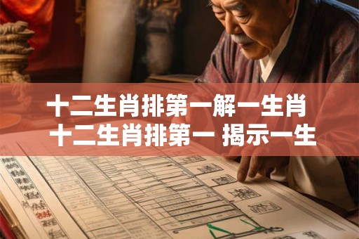 十二生肖排第一解一生肖  十二生肖排第一 揭示一生肖！