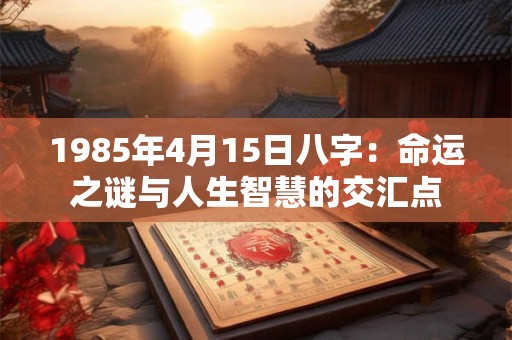 1985年4月15日八字：命运之谜与人生智慧的交汇点
