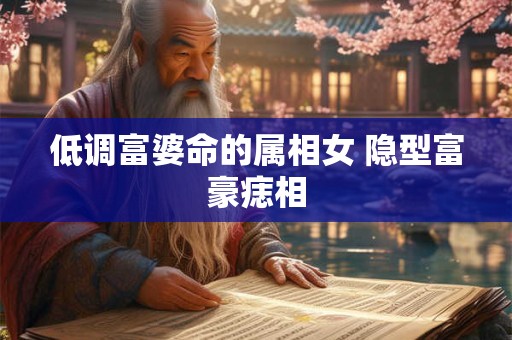 低调富婆命的属相女 隐型富豪痣相