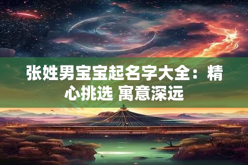 张姓男宝宝起名字大全：精心挑选 寓意深远