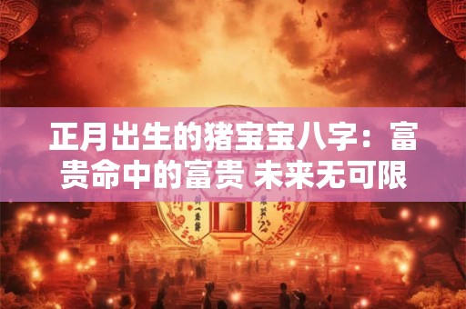 正月出生的猪宝宝八字：富贵命中的富贵 未来无可限量！