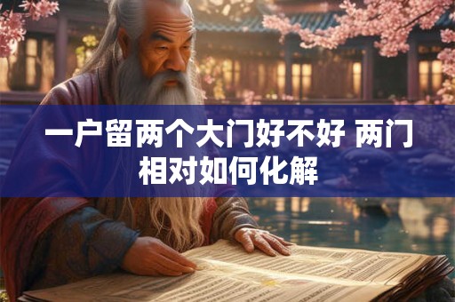 一户留两个大门好不好 两门相对如何化解