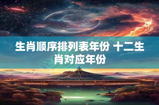 生肖顺序排列表年份 十二生肖对应年份