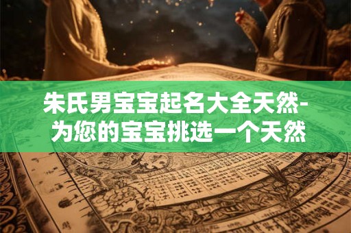 朱氏男宝宝起名大全天然- 为您的宝宝挑选一个天然的名字