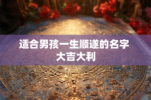 适合男孩一生顺遂的名字 大吉大利