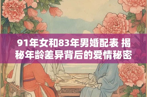 91年女和83年男婚配表 揭秘年龄差异背后的爱情秘密！