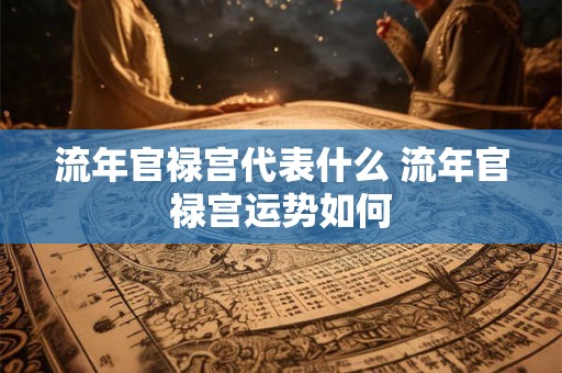 流年官禄宫代表什么 流年官禄宫运势如何