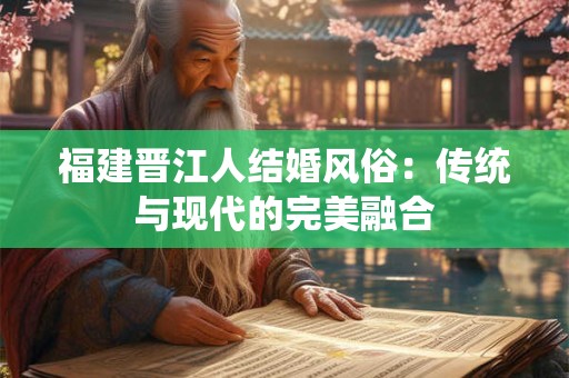 福建晋江人结婚风俗：传统与现代的完美融合