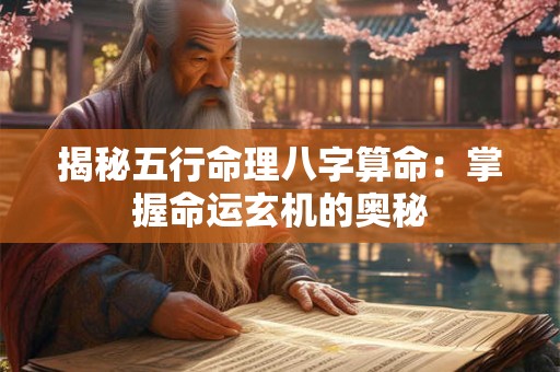 揭秘五行命理八字算命：掌握命运玄机的奥秘