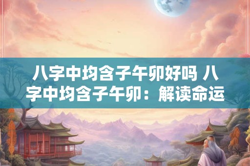 八字中均含子午卯好吗 八字中均含子午卯：解读命运之谜