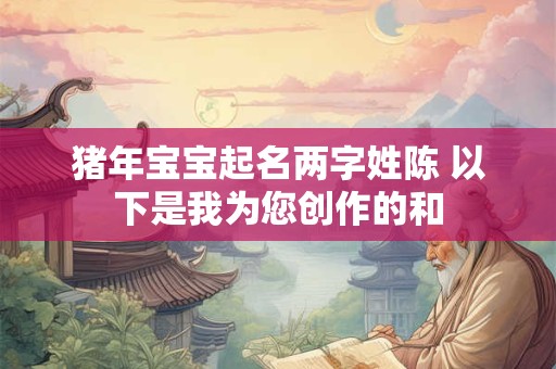 猪年宝宝起名两字姓陈 以下是我为您创作的和