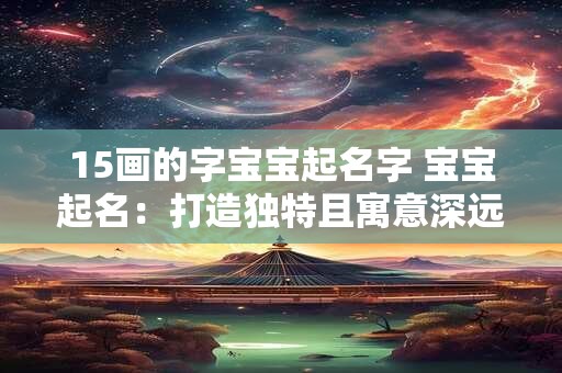 15画的字宝宝起名字 宝宝起名：打造独特且寓意深远的名字