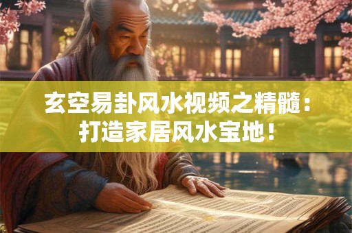 玄空易卦风水视频之精髓：打造家居风水宝地！