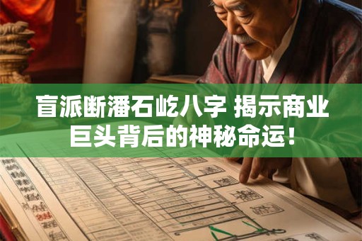 盲派断潘石屹八字 揭示商业巨头背后的神秘命运！