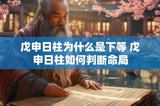 戊申日柱为什么是下等 戊申日柱如何判断命局